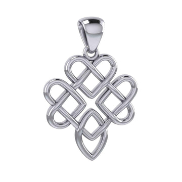 Triple Celtic Knotwork Heart Silver Pendant TPD5914 - Jewelry